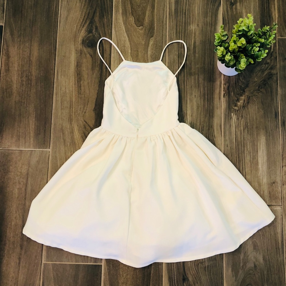 LuLus Chic Freely Ivory Backless Skater Dress - Picture 7 of 10